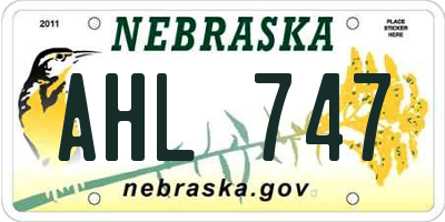 NE license plate AHL747