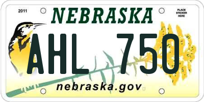 NE license plate AHL750
