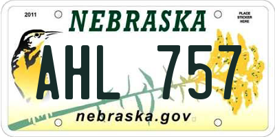 NE license plate AHL757