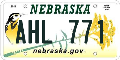 NE license plate AHL771