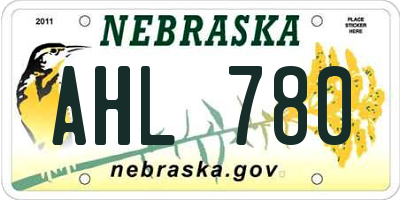 NE license plate AHL780