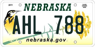 NE license plate AHL788