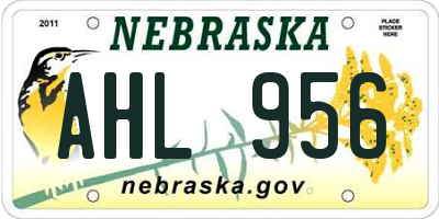 NE license plate AHL956