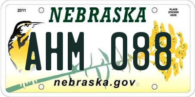 NE license plate AHM088