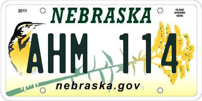 NE license plate AHM114