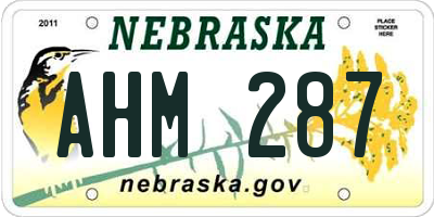 NE license plate AHM287