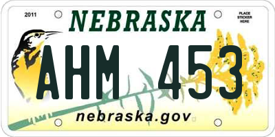 NE license plate AHM453