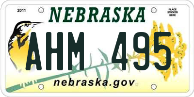 NE license plate AHM495