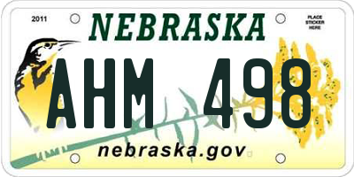 NE license plate AHM498