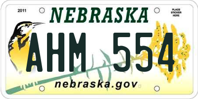 NE license plate AHM554