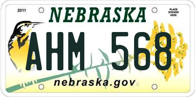 NE license plate AHM568