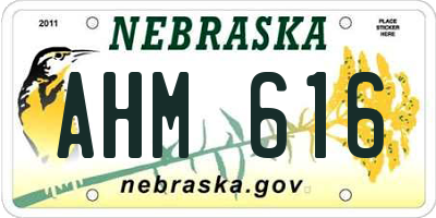 NE license plate AHM616