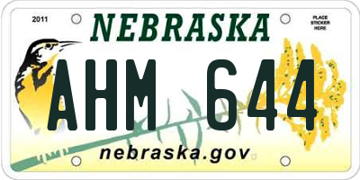 NE license plate AHM644