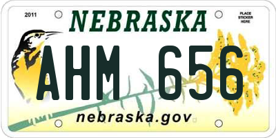 NE license plate AHM656