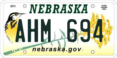 NE license plate AHM694