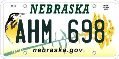 NE license plate AHM698