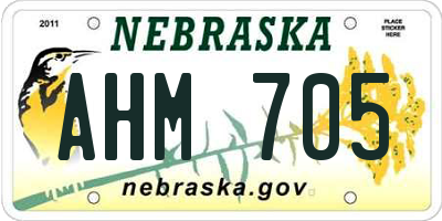 NE license plate AHM705