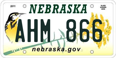 NE license plate AHM866