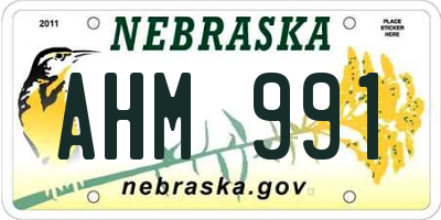 NE license plate AHM991