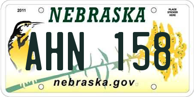 NE license plate AHN158