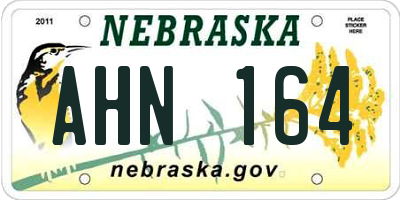 NE license plate AHN164