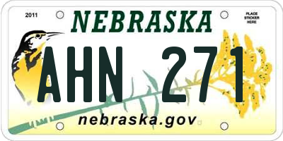 NE license plate AHN271
