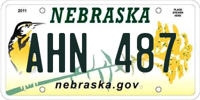 NE license plate AHN487