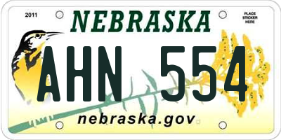 NE license plate AHN554
