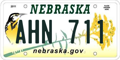 NE license plate AHN711