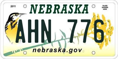 NE license plate AHN776