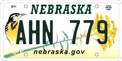 NE license plate AHN779