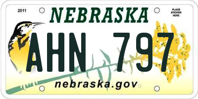 NE license plate AHN797