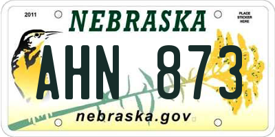 NE license plate AHN873