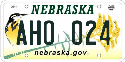 NE license plate AHO024