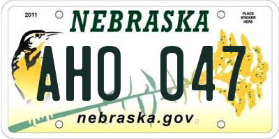 NE license plate AHO047