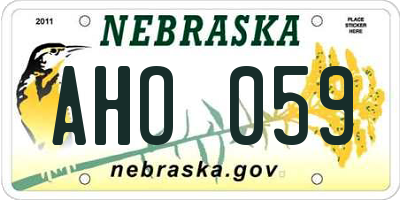 NE license plate AHO059
