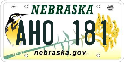 NE license plate AHO181