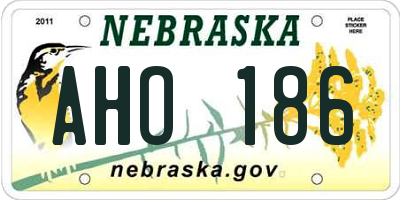 NE license plate AHO186