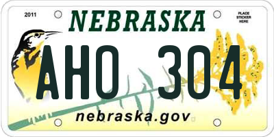 NE license plate AHO304
