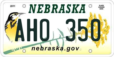 NE license plate AHO350