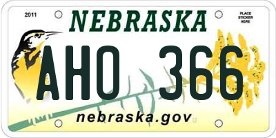 NE license plate AHO366