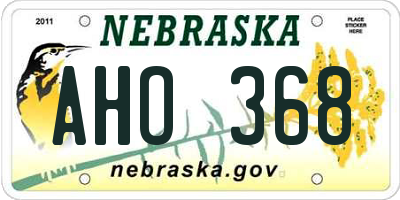 NE license plate AHO368