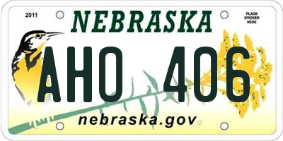 NE license plate AHO406