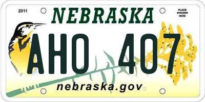 NE license plate AHO407