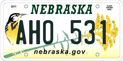 NE license plate AHO531