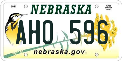 NE license plate AHO596