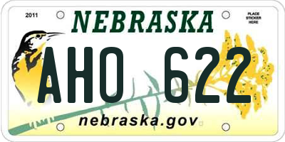 NE license plate AHO622