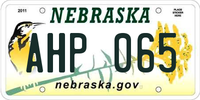 NE license plate AHP065