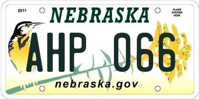 NE license plate AHP066