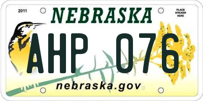NE license plate AHP076